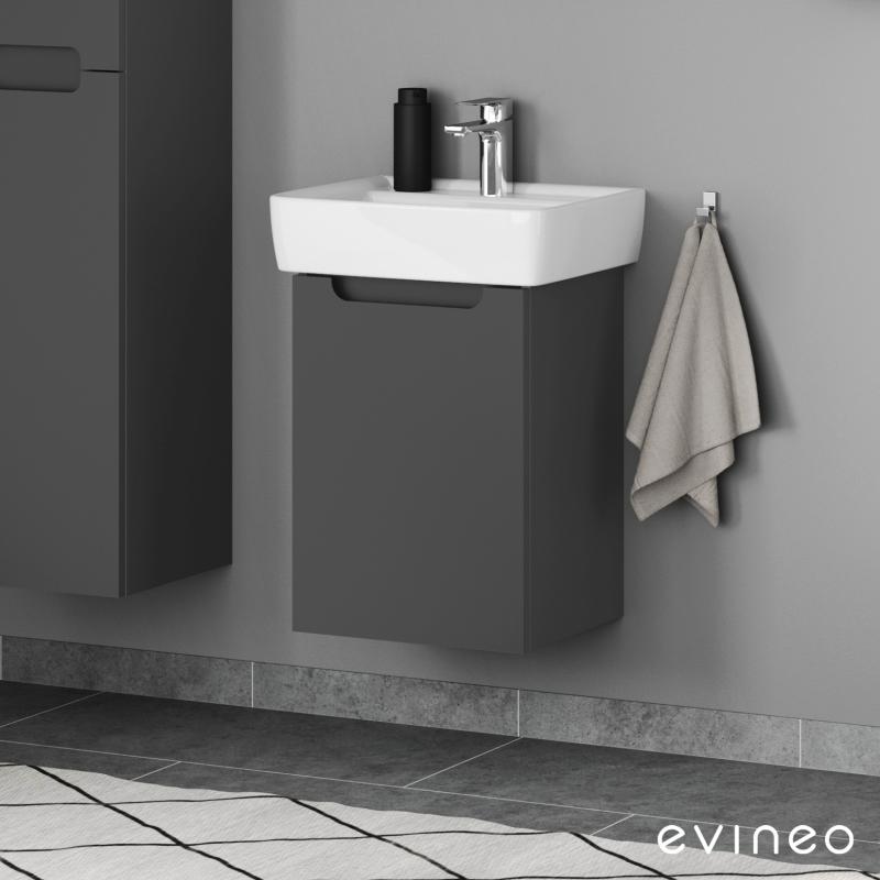 Evineo ineo5 Meuble sous lave-mains avec 1 porte et poignée encastrée, BE0338AN