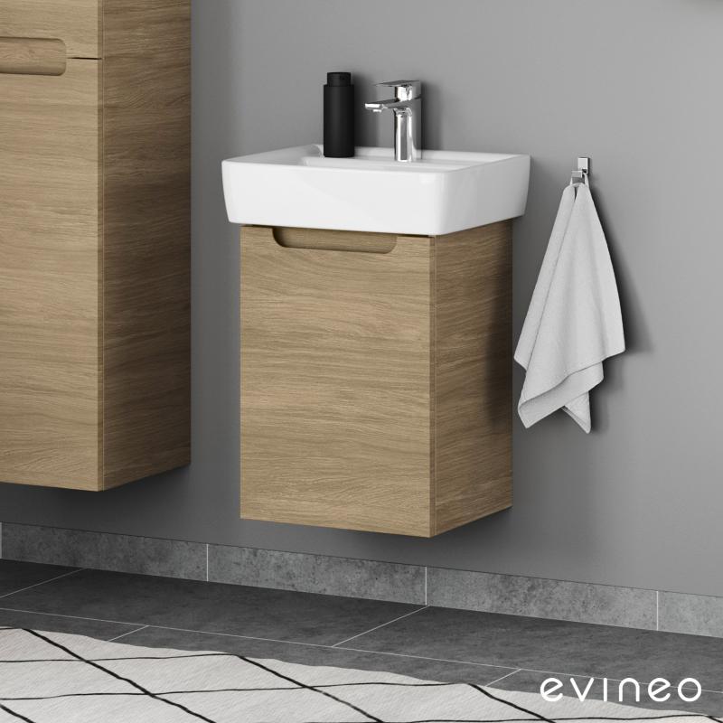 Evineo ineo5 Meuble sous lave-mains avec 1 porte et poignée encastrée, BE0338OA