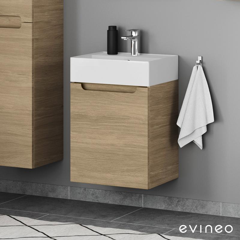 Evineo ineo5 Meuble sous lave-mains avec 1 porte et poignée encastrée, BE0353OA
