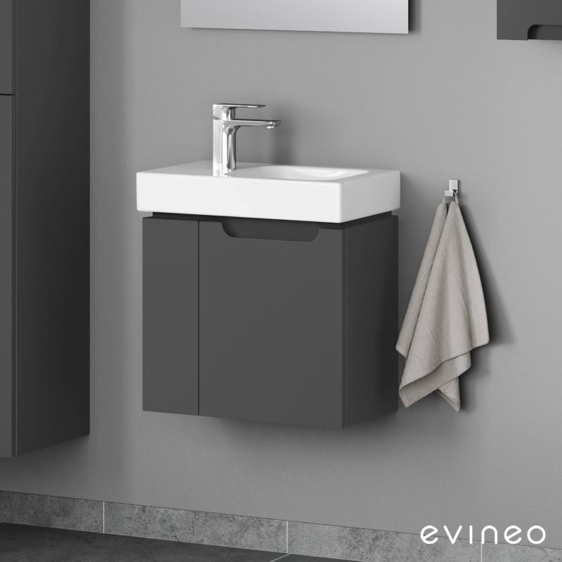 Evineo ineo5 Meuble sous lave-mains avec 2 portes et poignée encastrée, BE0318AN