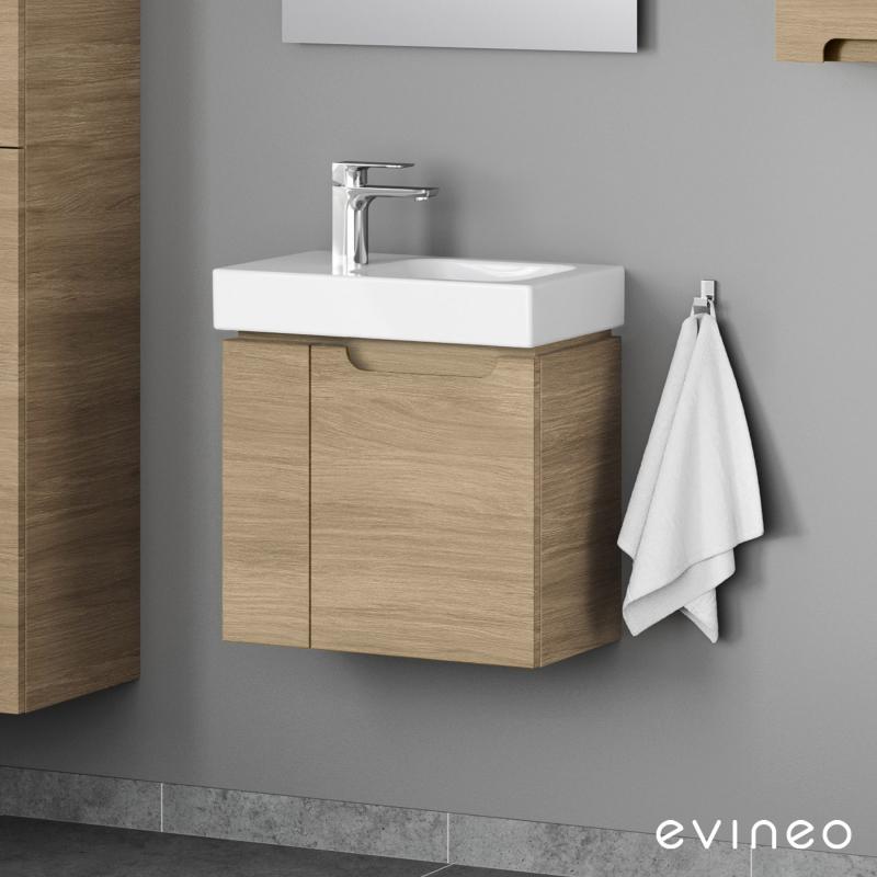 Evineo ineo5 Meuble sous lave-mains avec 2 portes et poignée encastrée, BE0318OA
