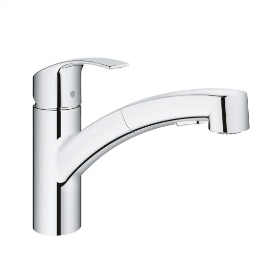 Grohe Eurosmart single lever kitchen mixer with pull-out spray crhome