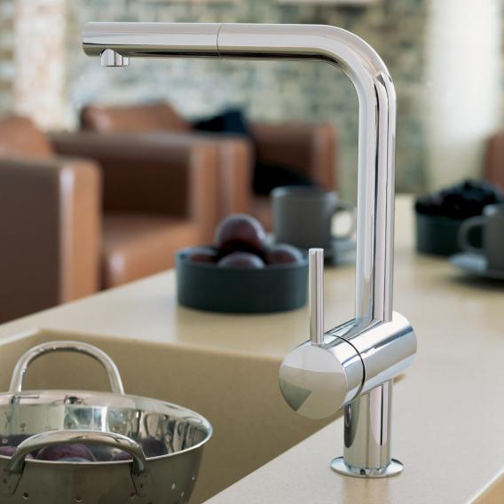 GROHE MINTA SINGLE LEVER KITCHEN SINK MIXER TAP SWIVEL SPOUT PULL OUT SPRAY 