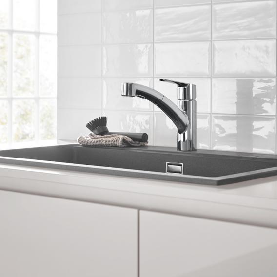 Grohe Start single-lever kitchen mixer tap, with pull-out spout chrome