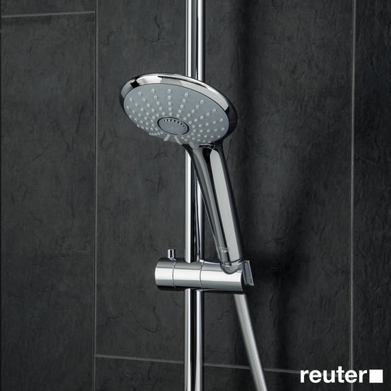 Système de douche à main à fixation murale avec douchette et glissière en  noir 300 mm