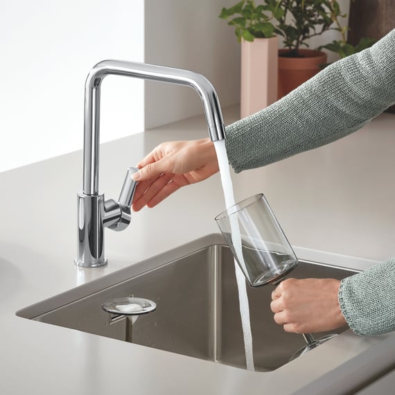 Robinet de cuisine Grohe Mitigeur évier monocommande chromé