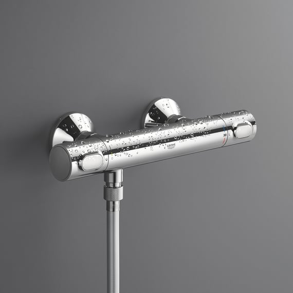 1 Paar Thermostat-Griffe Für Badewanne & Dusche – Chrom, Inkl. Stop-Ring & Madenschraube