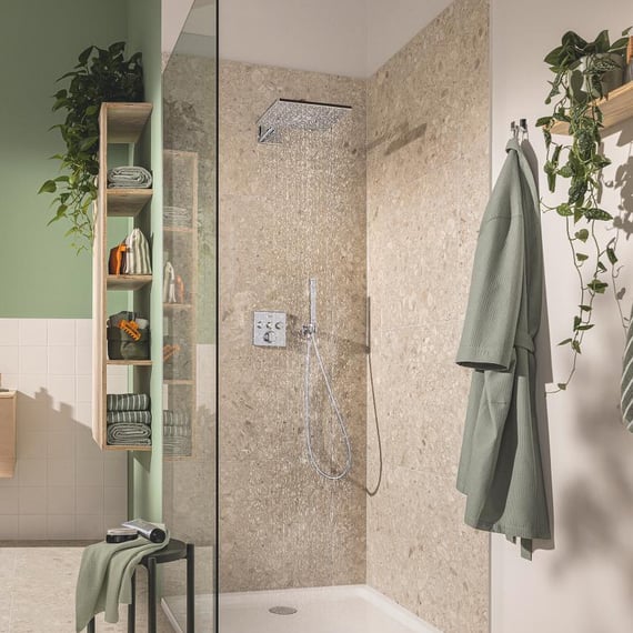 Tête De Douche GROHE Vitalio Start 210mm - Jet Unique, économie D'eau, Chromé, 1/2" (26415000)