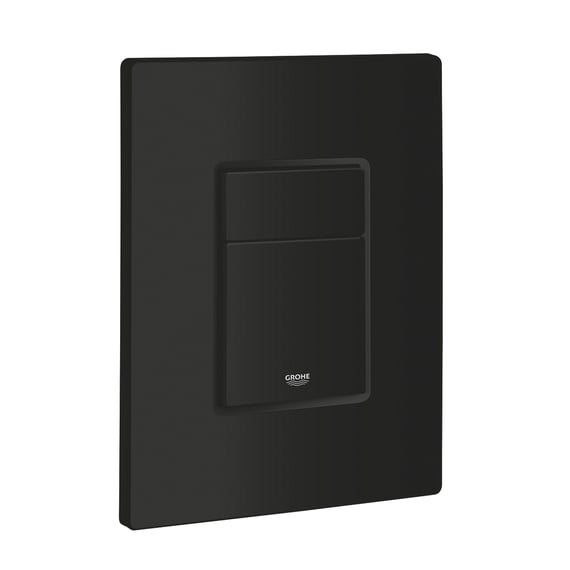 Plaque De Déclenchement WC Hoop Noire En PMMA - Double Chasse, Compatible Bâti-supports Wirquin Chrono, Initio, Compact | Pour Mur De 1 à 8 Cm - Design Moderne