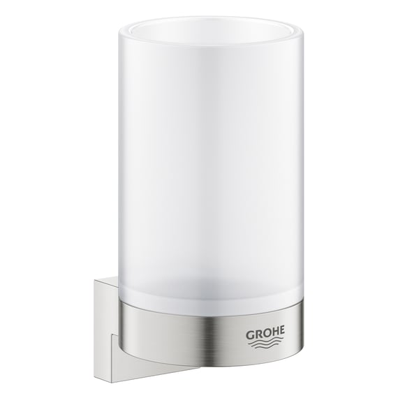 GROHE Toilettenbürsten-Garnitur – Supersteel, Verdeckte Befestigung | Hochwertig, Langlebig, Made In Germany