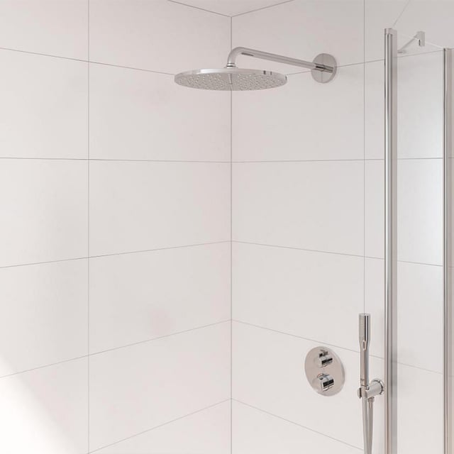 Grohe Tempesta Doccia Testa Rotonda 25 Cm Con Getto Pioggia, Cromo – Regolabile, Anticalcare, EcoJoy, 1 Getto