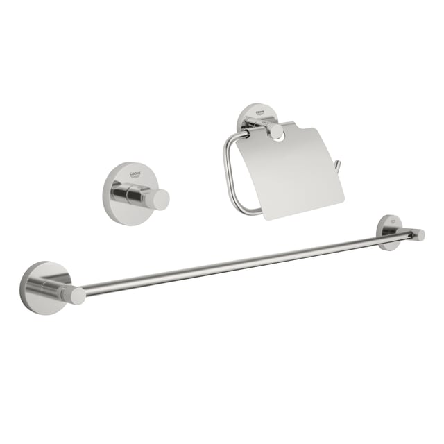 Maniglia su rosetta con bocchetta Q-10 in ottone cromo satinato, 2
