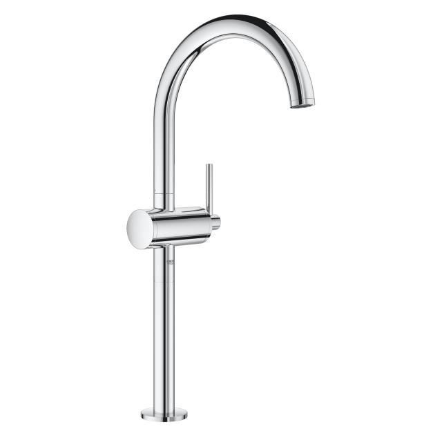Grohe Atrio single lever basin fitting XL size with Push-Open waste valve, chrome
