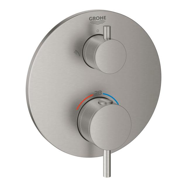 Grohe Atrio thermostatic shower mixer with two-way diverter for Rapido SmartBox supersteel
