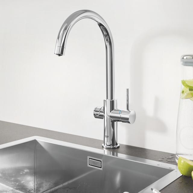 Grohe Blue Professional the NEW single-lever kitchen mixer tap, with filter function chrome