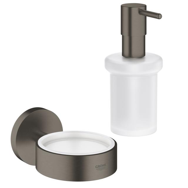 Grohe Essentials soap dispenser with holder brushed hard graphite