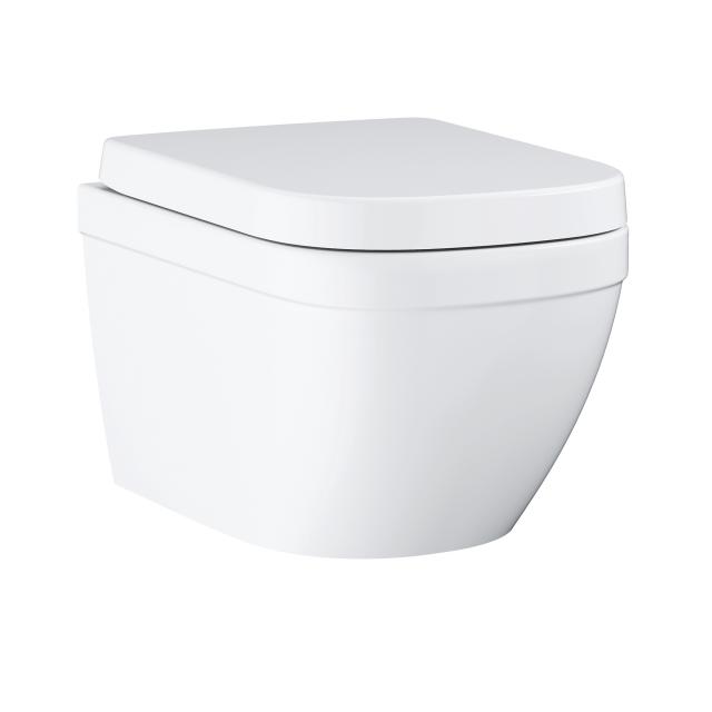 Grohe Euro Keramik Wand-Tiefspül-WC Compact Set, mit WC-Sitz weiß, mit PureGuard Hygieneoberfläche