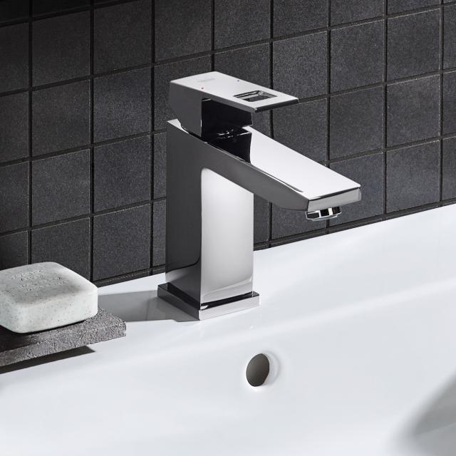 Grohe Eurocube single lever basin fitting, M size with pop-up waste set