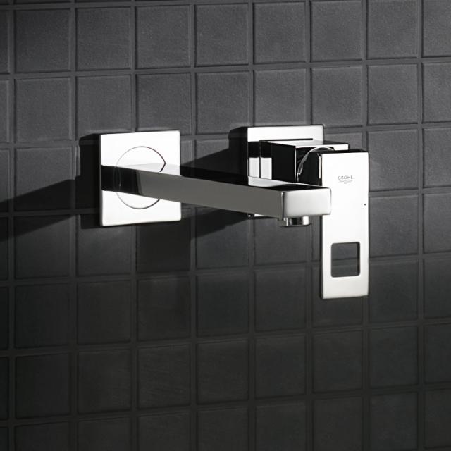 Grohe Eurocube two-hole basin mixer, wall-mounted projection: 231 mm