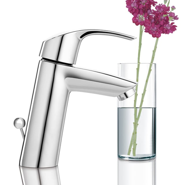 GROHE Eurosmart Bidet Tap With Pop-Up Waste – EcoJoy Water-Saving, SilkMove Control, StarLight Chrome Finish, Easy Installation