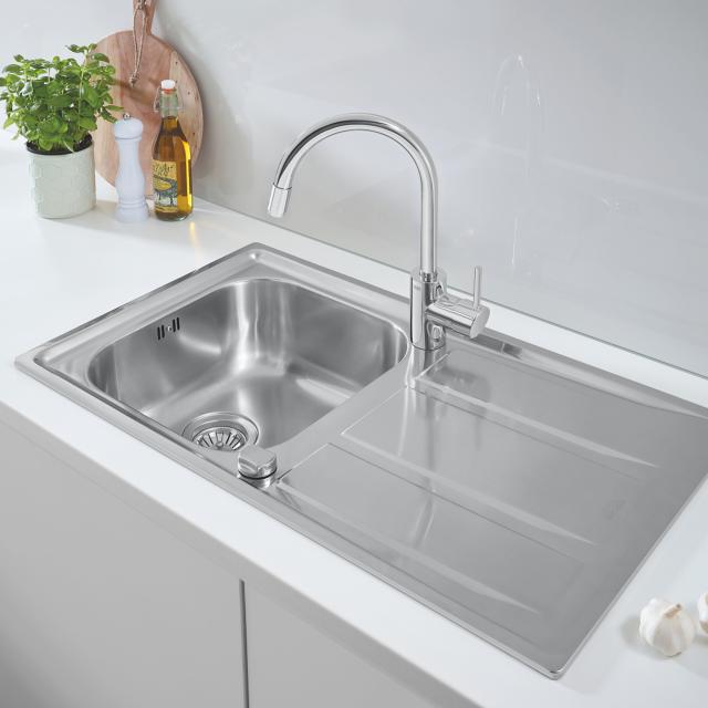 Grohe K400 kitchen sink with drainer, reversible