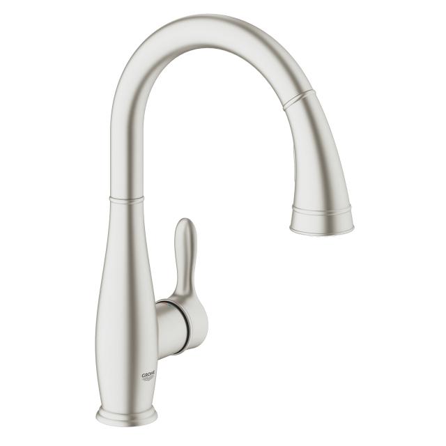 Grohe Parkfield single lever kitchen mixer supersteel