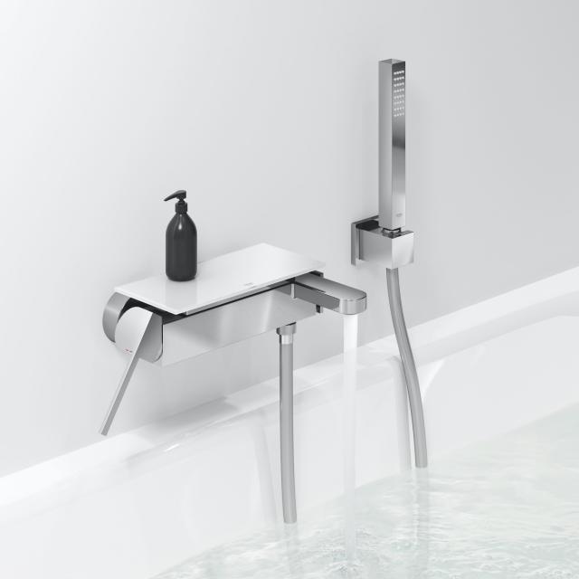 Grohe Plus wall-mounted single lever mixer, with shower set chrome