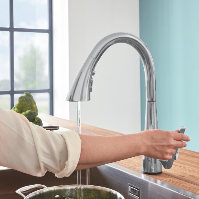 Grohe Zedra Touch the NEW electronic single lever kitchen mixer supersteel