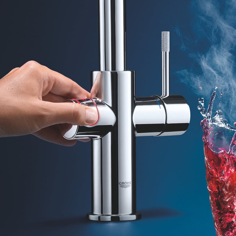 dilemma Petulance Barmhartig Grohe Red the NEW kitchen fitting with filter function for boiling hot  water, C-shaped spout chrome - 30079001 | REUTER