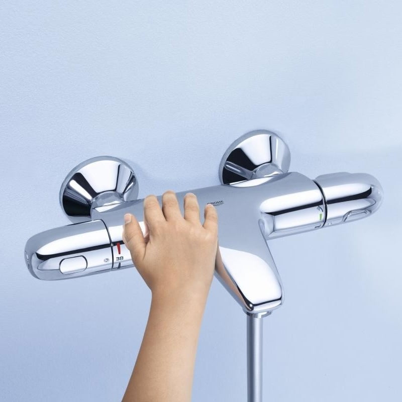 Grohe Grohtherm 1000 thermostatic bath mixer, wall-mounted - 34155003 | REUTER