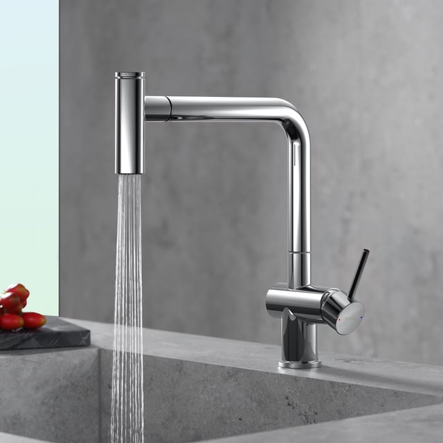 Rubinetto Bagno 4 Modalità Rubinetto Del Bagno Con Spruzzatore A Tiraggio, Rubinetto Del Rubinetto Lavabo Estraibile Con Luce Led