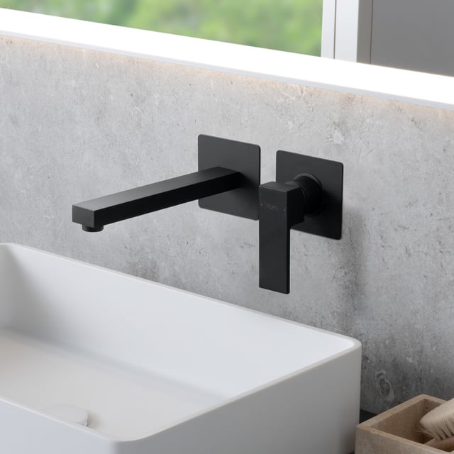 Scarico per lavabo nero opaco da 66 mm, con pulsante Click Clack