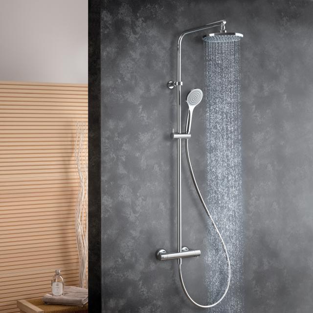 Fortis Pure flat 200 M shower system with 1 jet hand shower and overhead shower
