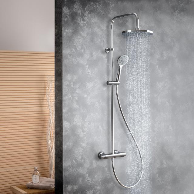Fortis Pure high 250 XL shower system with 1 jet hand shower and overhead shower