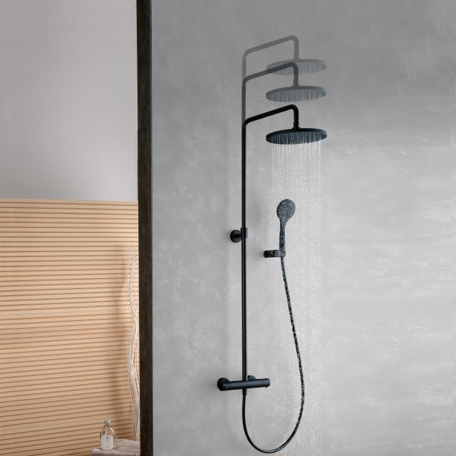 Fortis Relax highcomfort 250 XL shower system height adjustable with 1 jet hand shower and metal overhead shower