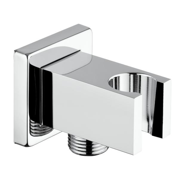 Fortis Scala wall-elbow with shower bracket, metal, square chrome