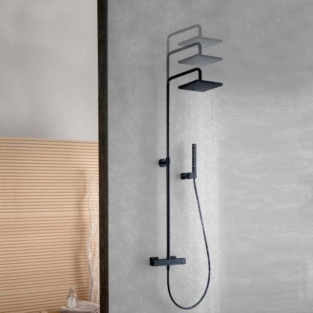 Fortis Spa highcomfort 200 M shower system with metal stick hand shower and overhead shower