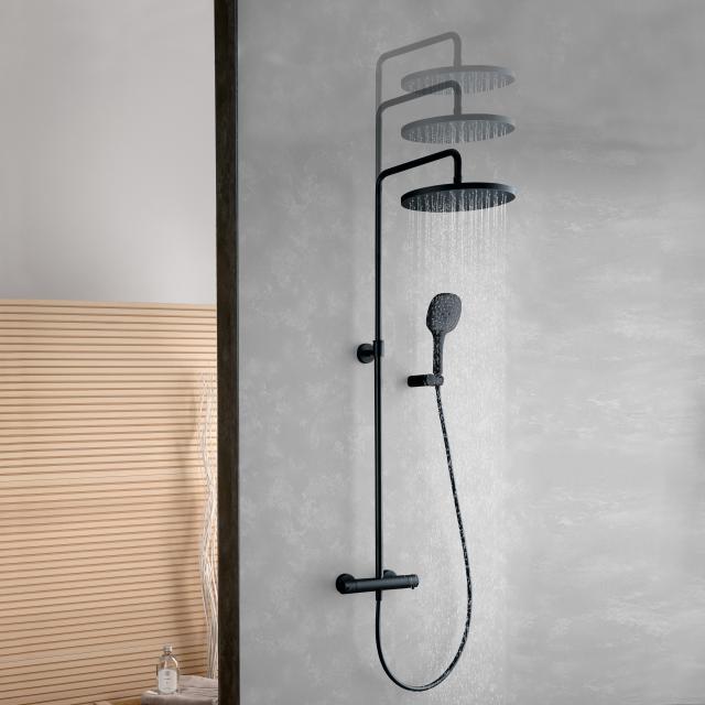 Fortis Spa highcomfort 250 XL shower system height adjustable with Push 3 jet hand shower and metal overhead shower