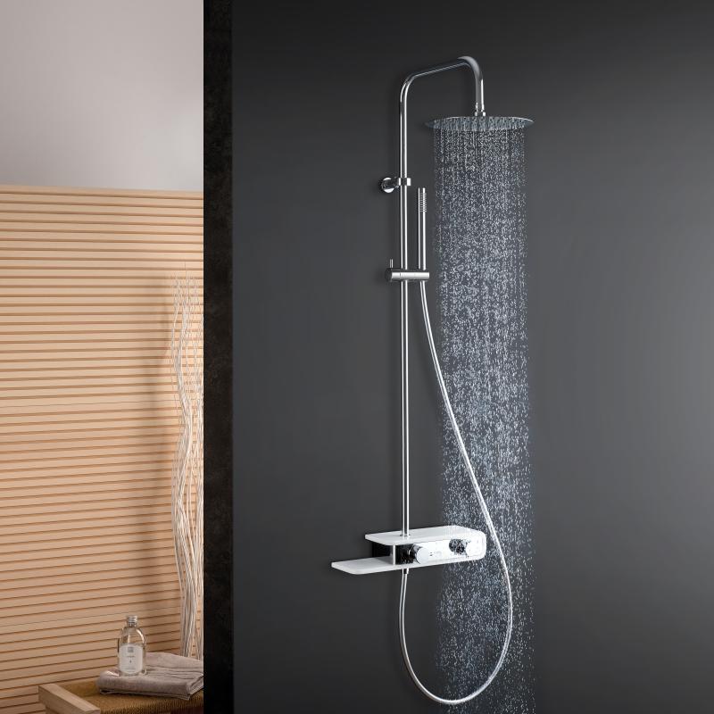 Fortis Spa high 250 XL Colonne de douche avec tablette, douchette en métal et douche de tête en méta