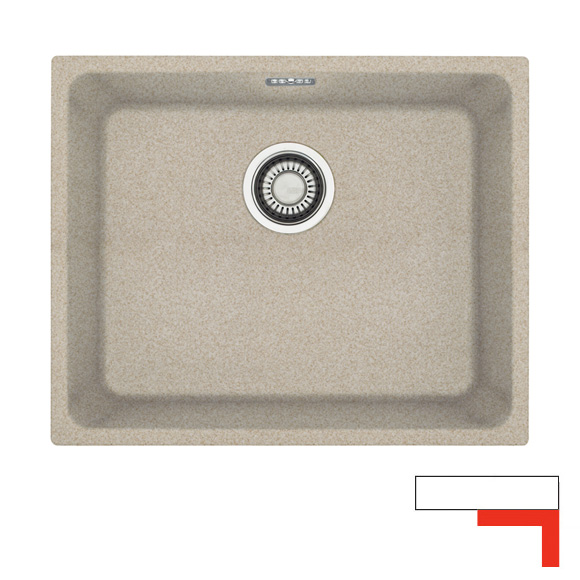 Franke Kubus KBG 110-50 undermount sink with pull-button for waste valve 3 1/2" beige