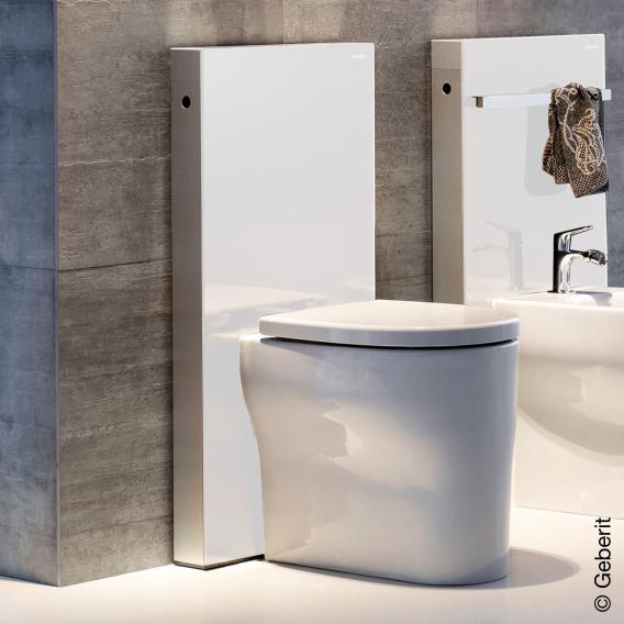 Geberit Monolith sanitary module for floorstanding toilet H: 101 cm, white glass