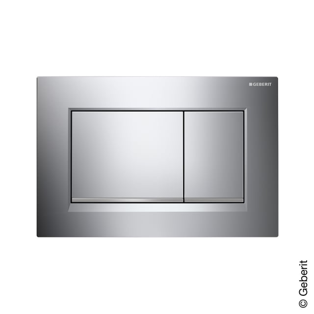 Geberit Betätigungsplatte Twinline 30 – Chrom Gebürstet, Für 2-Mengen-Spülung
