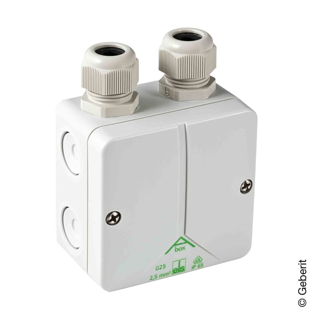 Scatola Di Collegamento Geberit 244120001 Per Aspirazione Odori WC, Installazione Nascosta, Con Boccole E Velcro, 8x8x5 Cm