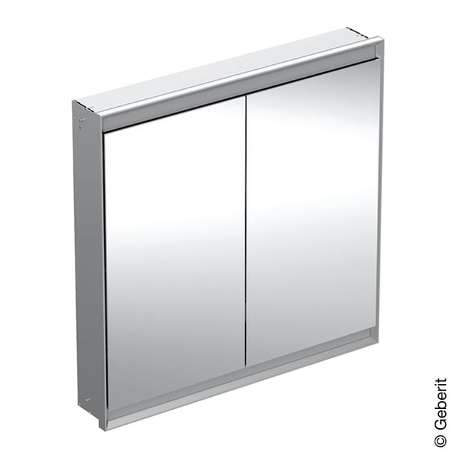 Armadietto Bagno A Parete Con Specchio E 2 Ante, 65x11x62 Cm, 2 Ripiani In MDF, Resistente All'Umidità, Stile Country, Bianco