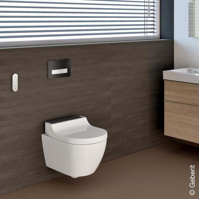 Geberit AquaClean Tuma Comfort complete shower toilet set, with toilet seat white/black