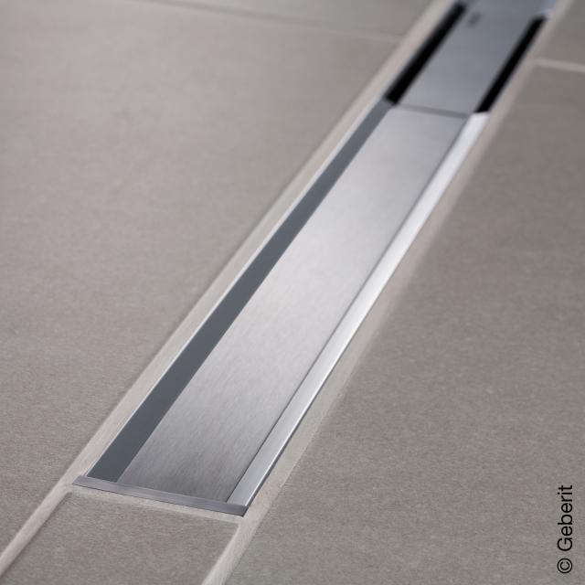Geberit CleanLine 20 shower channel polished stainless steel / brushed stainless steel, for shower channel: 30 - 130 cm
