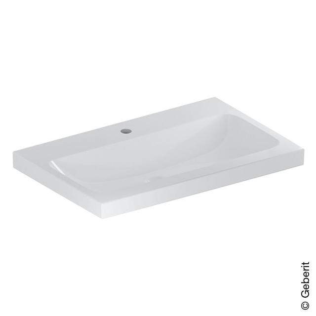 Geberit iCon Light countertop washbasin white, with KeraTect, with 1 tap hole, without overflow