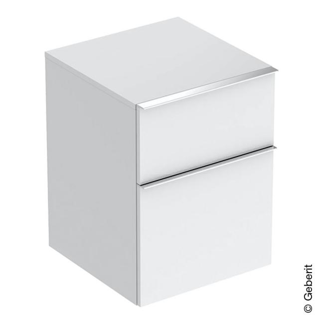 Geberit iCon side unit with 2 pull-out compartments front white high gloss / corpus white high gloss, handle chrome