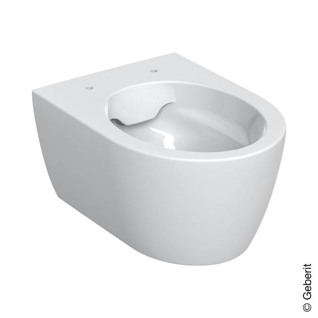Geberit iCon wall-mounted, washdown toilet, short version rimless, white, with KeraTect