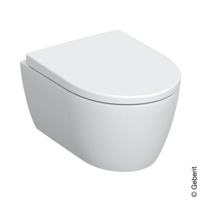Geberit iCon wall-mounted, washdown toilet with toilet seat, short version white